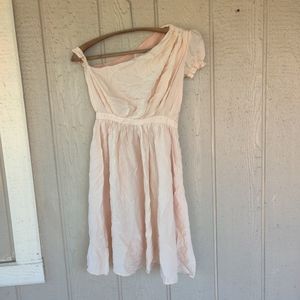 Blush silk asymmetrical dress